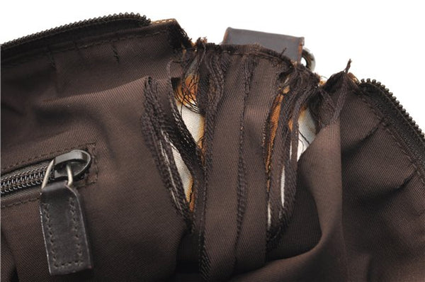 Authentic GUCCI Shoulder Cross Body Bag GG Canvas Leather 145857 Brown 9000D