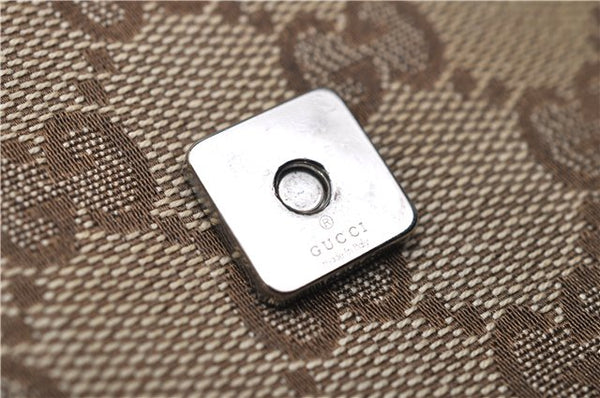 Authentic GUCCI Shoulder Cross Body Bag GG Canvas Leather 145857 Brown 9000D