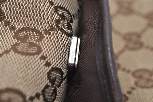 Authentic GUCCI Shoulder Cross Body Bag GG Canvas Leather 145857 Brown 9000D