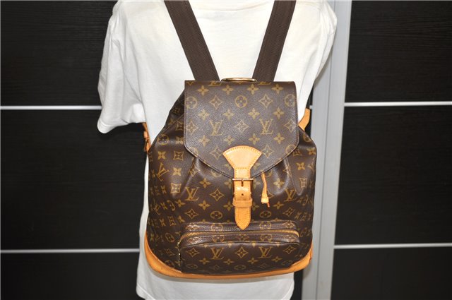 Authentic Louis Vuitton Monogram Montsouris GM Backpack M51135 LV 9002C