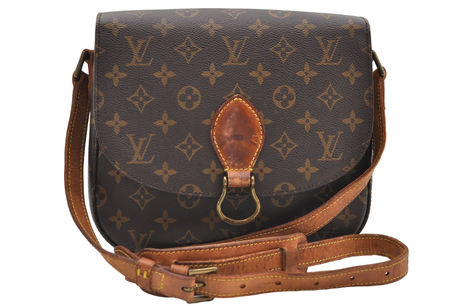 Auth Louis Vuitton Monogram Saint Cloud GM Shoulder Cross Bag M51242 LV 9013D