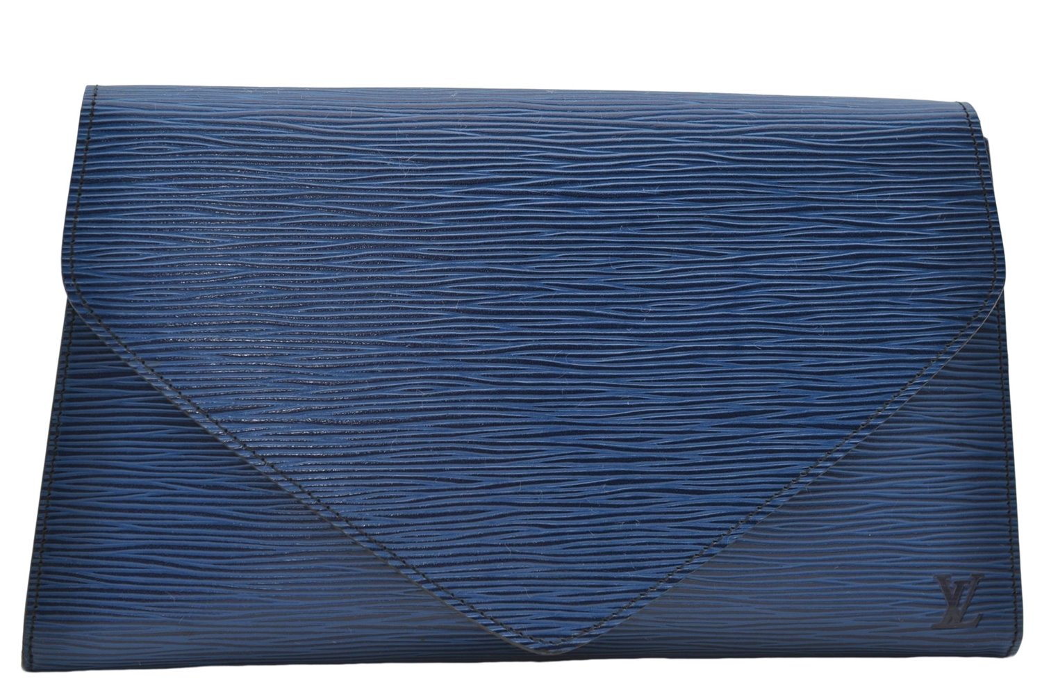Authentic Louis Vuitton Epi Arts Deco Clutch Bag Blue M52635 LV 9014D