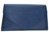 Authentic Louis Vuitton Epi Arts Deco Clutch Bag Blue M52635 LV 9014D