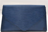 Authentic Louis Vuitton Epi Arts Deco Clutch Bag Blue M52635 LV 9014D