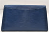 Authentic Louis Vuitton Epi Arts Deco Clutch Bag Blue M52635 LV 9014D