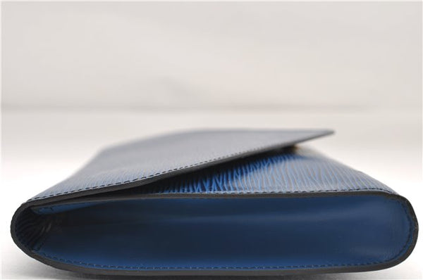 Authentic Louis Vuitton Epi Arts Deco Clutch Bag Blue M52635 LV 9014D