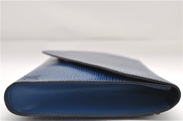 Authentic Louis Vuitton Epi Arts Deco Clutch Bag Blue M52635 LV 9014D