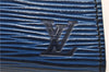 Authentic Louis Vuitton Epi Arts Deco Clutch Bag Blue M52635 LV 9014D