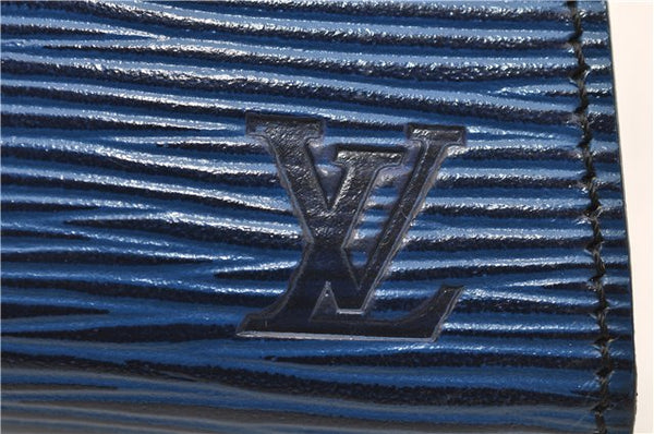 Authentic Louis Vuitton Epi Arts Deco Clutch Bag Blue M52635 LV 9014D