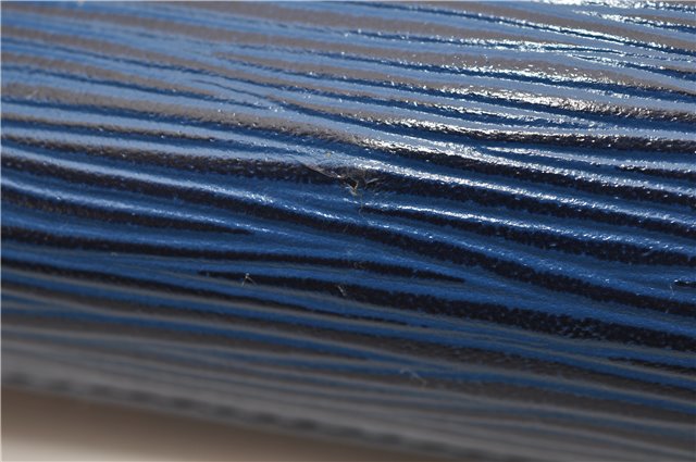 Authentic Louis Vuitton Epi Arts Deco Clutch Bag Blue M52635 LV 9014D