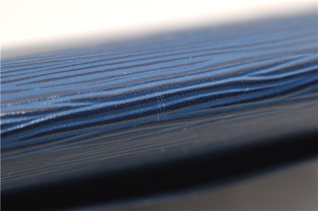 Authentic Louis Vuitton Epi Arts Deco Clutch Bag Blue M52635 LV 9014D