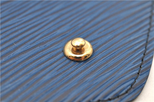 Authentic Louis Vuitton Epi Arts Deco Clutch Bag Blue M52635 LV 9014D