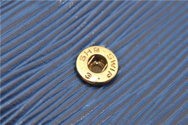 Authentic Louis Vuitton Epi Arts Deco Clutch Bag Blue M52635 LV 9014D