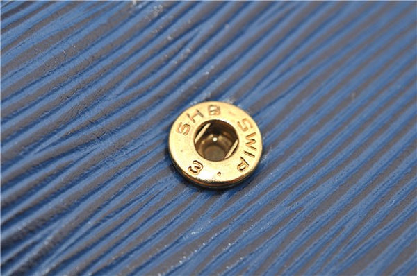 Authentic Louis Vuitton Epi Arts Deco Clutch Bag Blue M52635 LV 9014D