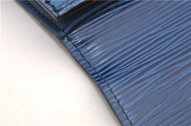 Authentic Louis Vuitton Epi Arts Deco Clutch Bag Blue M52635 LV 9014D