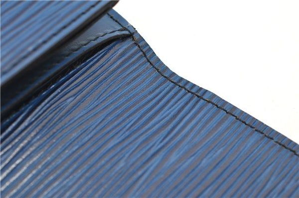 Authentic Louis Vuitton Epi Arts Deco Clutch Bag Blue M52635 LV 9014D