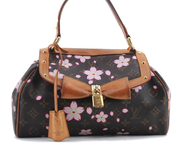Auth Louis Vuitton Monogram Cherry Blossom Sac Retro PM Hand Bag M92012 LV 9016C