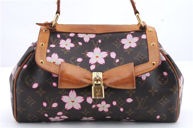 Auth Louis Vuitton Monogram Cherry Blossom Sac Retro PM Hand Bag M92012 LV 9016C