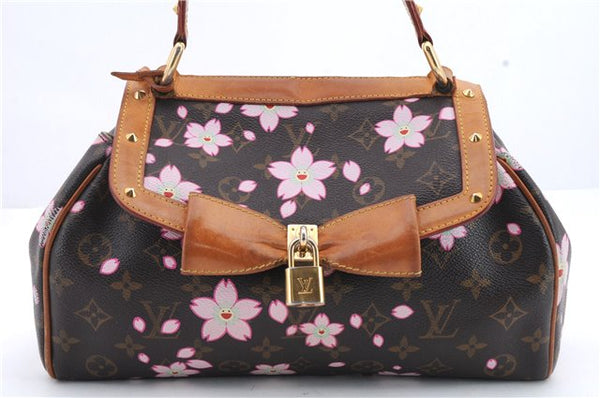 Auth Louis Vuitton Monogram Cherry Blossom Sac Retro PM Hand Bag M92012 LV 9016C