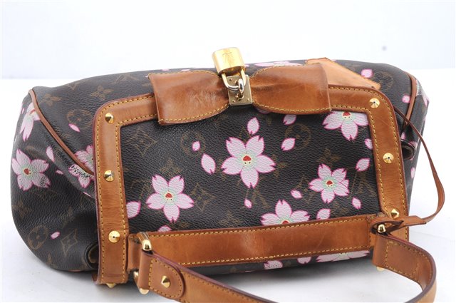 Auth Louis Vuitton Monogram Cherry Blossom Sac Retro PM Hand Bag M92012 LV 9016C