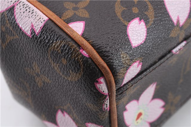 Auth Louis Vuitton Monogram Cherry Blossom Sac Retro PM Hand Bag M92012 LV 9016C