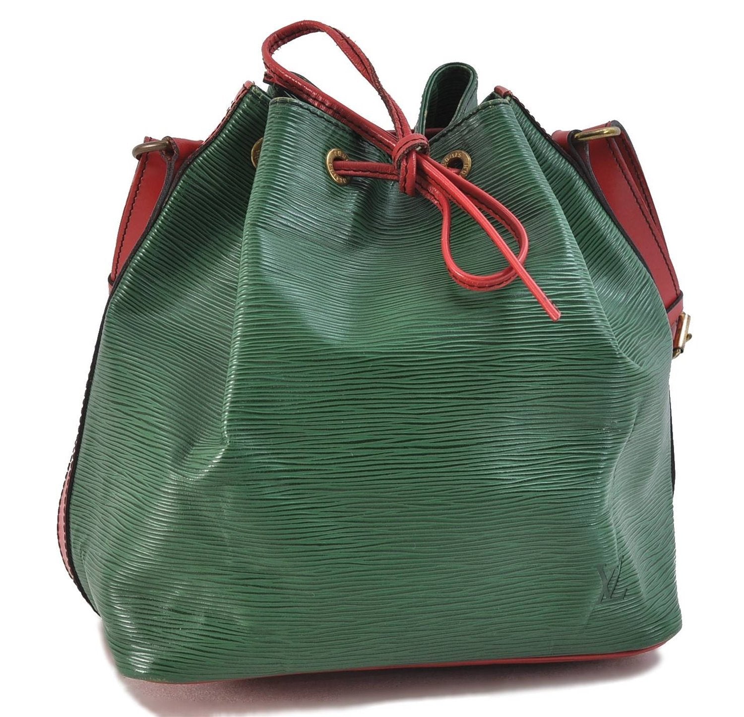 Auth Louis Vuitton Epi Petit Noe Bi-color Green x Red M44147 Shoulder Bag 9017C