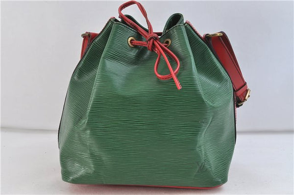 Auth Louis Vuitton Epi Petit Noe Bi-color Green x Red M44147 Shoulder Bag 9017C