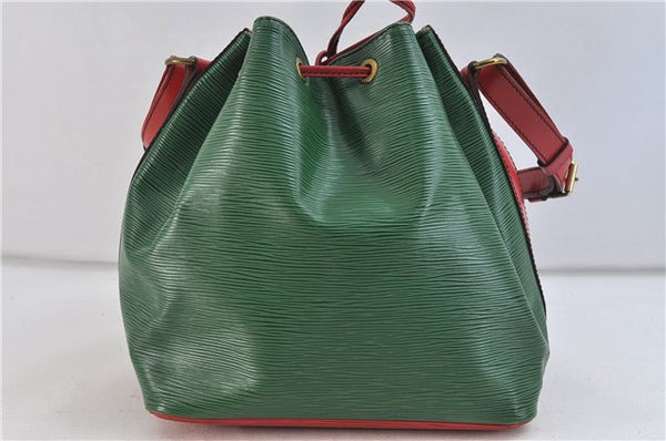 Auth Louis Vuitton Epi Petit Noe Bi-color Green x Red M44147 Shoulder Bag 9017C