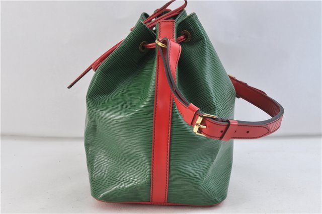 Auth Louis Vuitton Epi Petit Noe Bi-color Green x Red M44147 Shoulder Bag 9017C