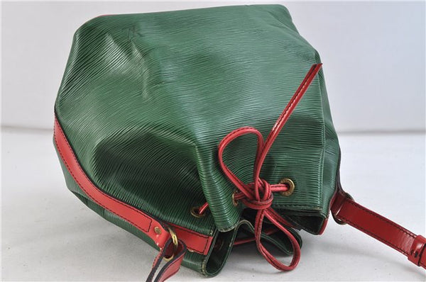 Auth Louis Vuitton Epi Petit Noe Bi-color Green x Red M44147 Shoulder Bag 9017C