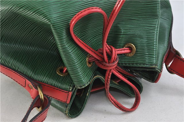 Auth Louis Vuitton Epi Petit Noe Bi-color Green x Red M44147 Shoulder Bag 9017C