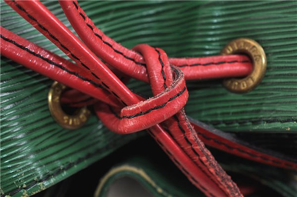 Auth Louis Vuitton Epi Petit Noe Bi-color Green x Red M44147 Shoulder Bag 9017C