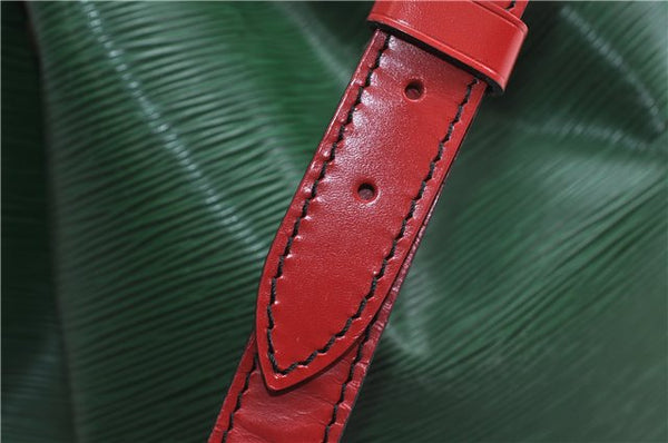 Auth Louis Vuitton Epi Petit Noe Bi-color Green x Red M44147 Shoulder Bag 9017C