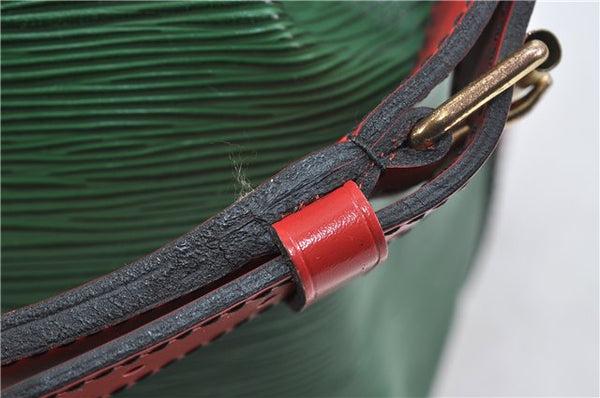 Auth Louis Vuitton Epi Petit Noe Bi-color Green x Red M44147 Shoulder Bag 9017C