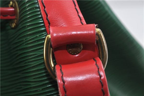 Auth Louis Vuitton Epi Petit Noe Bi-color Green x Red M44147 Shoulder Bag 9017C