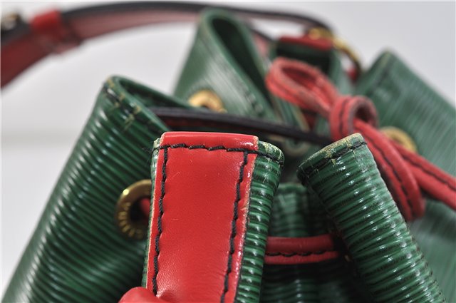 Auth Louis Vuitton Epi Petit Noe Bi-color Green x Red M44147 Shoulder Bag 9017C