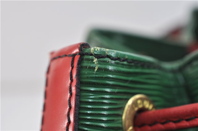 Auth Louis Vuitton Epi Petit Noe Bi-color Green x Red M44147 Shoulder Bag 9017C