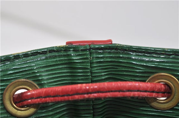 Auth Louis Vuitton Epi Petit Noe Bi-color Green x Red M44147 Shoulder Bag 9017C