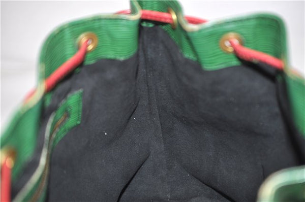 Auth Louis Vuitton Epi Petit Noe Bi-color Green x Red M44147 Shoulder Bag 9017C