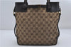 Authentic GUCCI Shoulder Hand Bag Purse GG Canvas Leather 107757 Brown 9018D