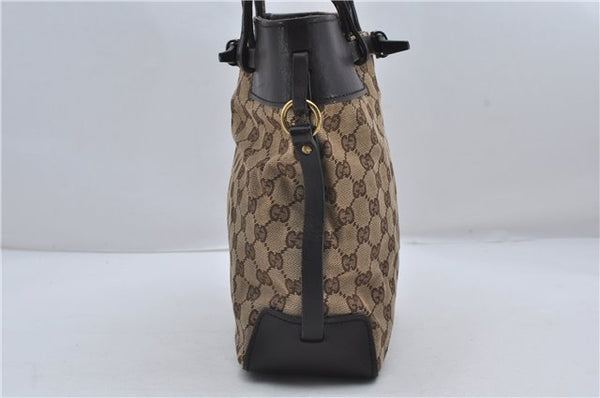 Authentic GUCCI Shoulder Hand Bag Purse GG Canvas Leather 107757 Brown 9018D