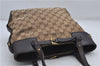 Authentic GUCCI Shoulder Hand Bag Purse GG Canvas Leather 107757 Brown 9018D