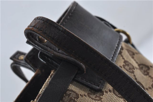 Authentic GUCCI Shoulder Hand Bag Purse GG Canvas Leather 107757 Brown 9018D