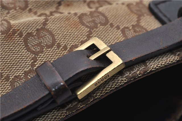 Authentic GUCCI Shoulder Hand Bag Purse GG Canvas Leather 107757 Brown 9018D