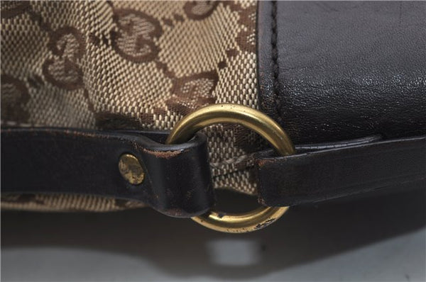 Authentic GUCCI Shoulder Hand Bag Purse GG Canvas Leather 107757 Brown 9018D