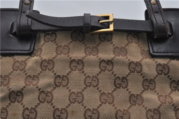 Authentic GUCCI Shoulder Hand Bag Purse GG Canvas Leather 107757 Brown 9018D
