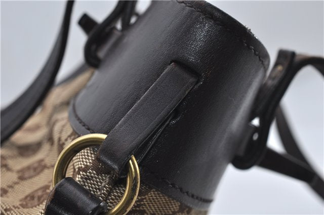 Authentic GUCCI Shoulder Hand Bag Purse GG Canvas Leather 107757 Brown 9018D