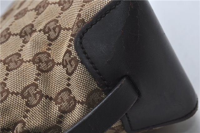 Authentic GUCCI Shoulder Hand Bag Purse GG Canvas Leather 107757 Brown 9018D