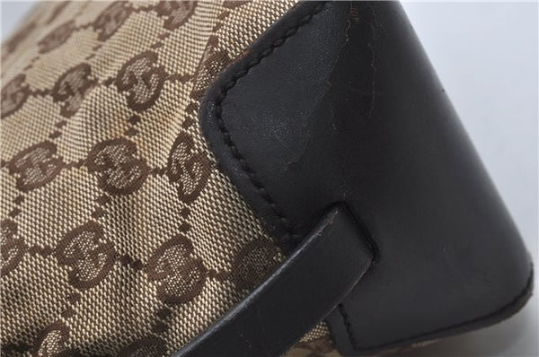 Authentic GUCCI Shoulder Hand Bag Purse GG Canvas Leather 107757 Brown 9018D