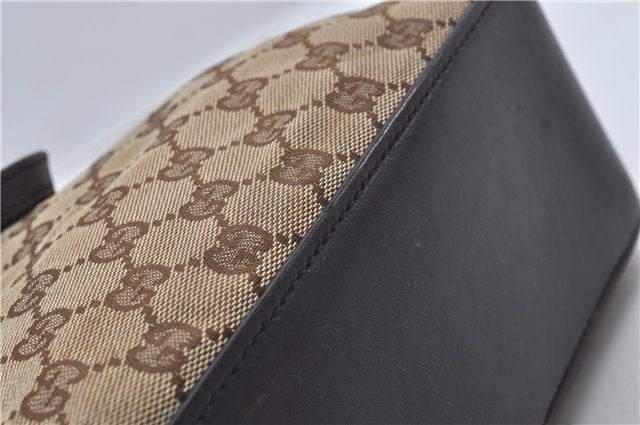 Authentic GUCCI Shoulder Hand Bag Purse GG Canvas Leather 107757 Brown 9018D